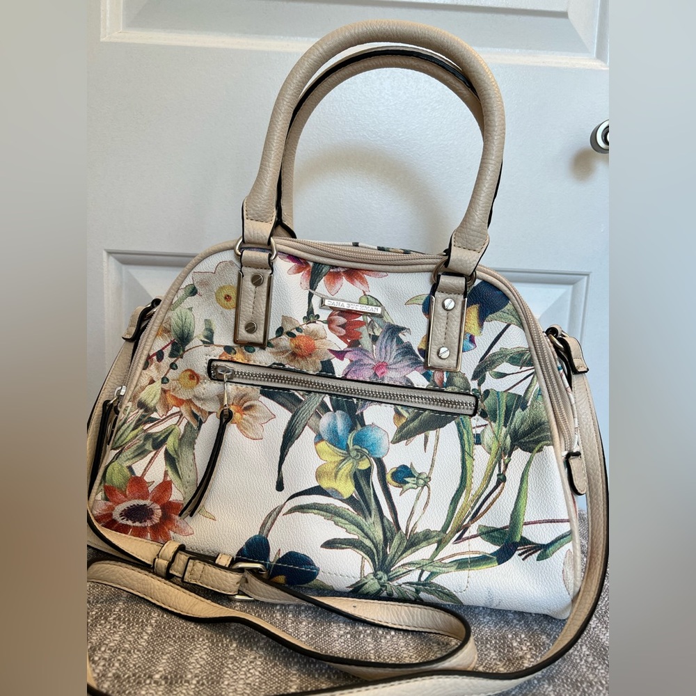 Dana Buchman Botanical/Flower, Double Handle Handbag, crossbody - Picture 1 of 13